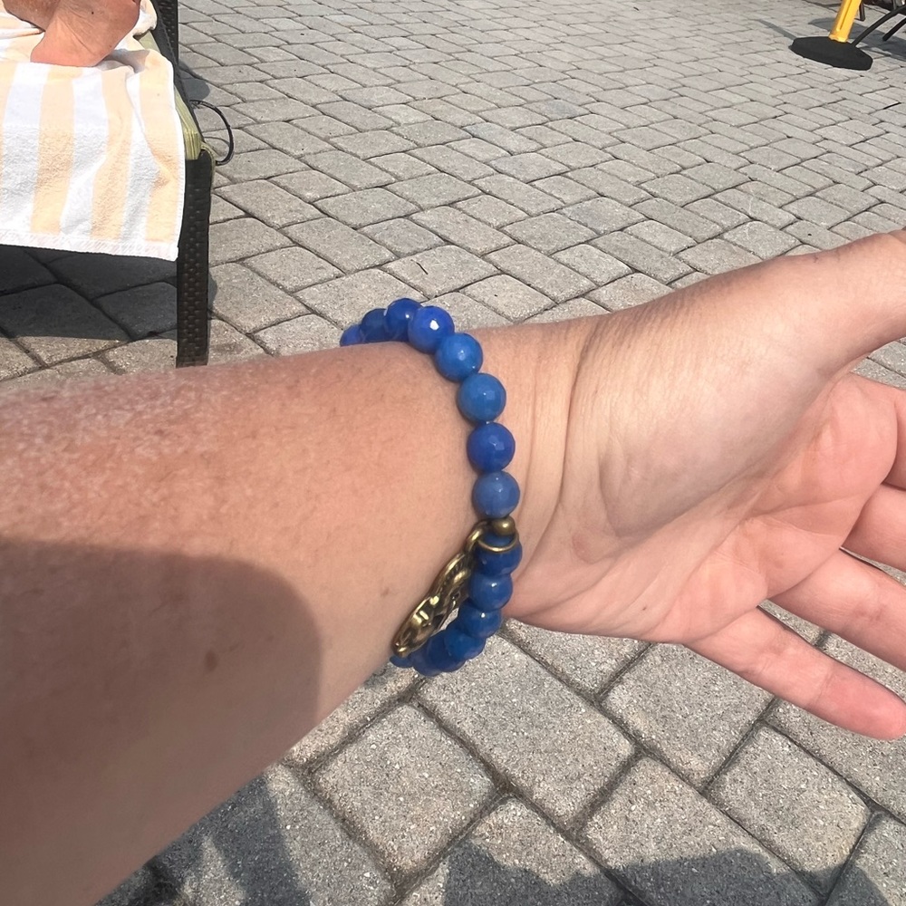 Lovepray Jewelry blue malas  bracelet with a Buddha